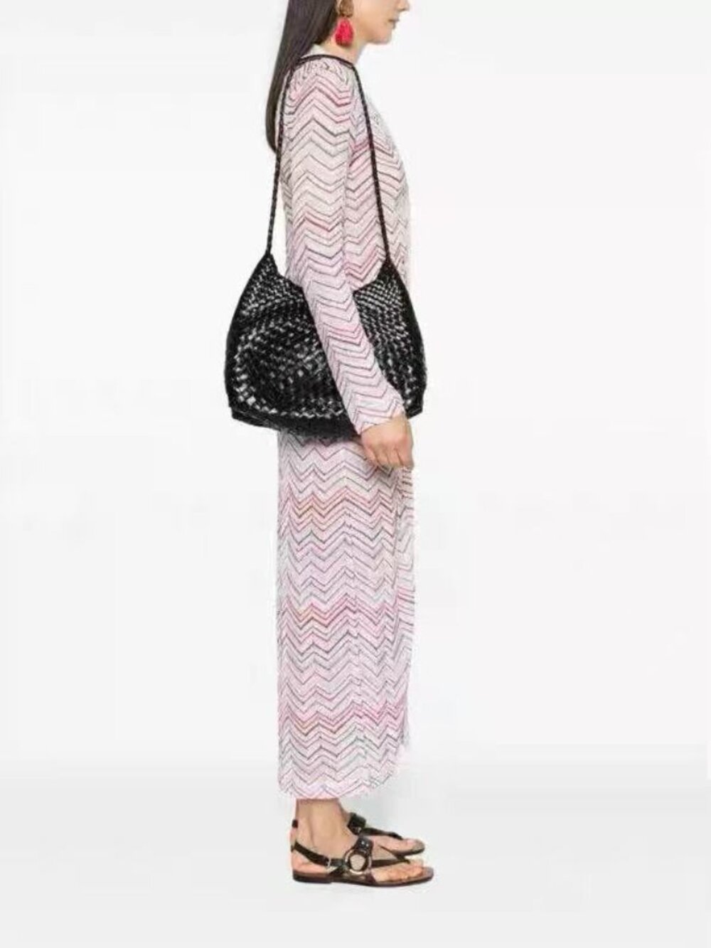 Dragon Diffusion Black Woven Leather Shoulder Bag
